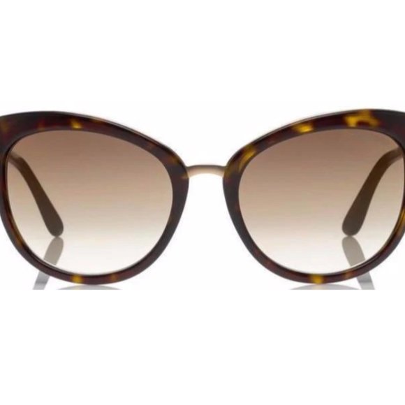 Tom Ford EMMA 56MM CAT EYE SUNGLASSES in DK Havana/ Brown Mirror MSRP$495 main image 4